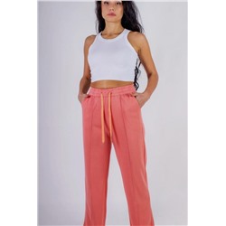 Трикотажные брюки со стрелкой, на резинке (Розовый)