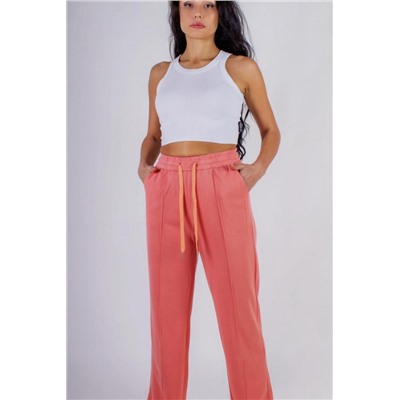 Трикотажные брюки со стрелкой, на резинке (Розовый)
