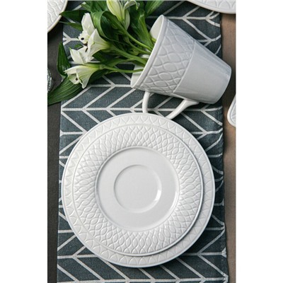 Блюдце фарфоровое Magistro Argos, d=15.2 см, цвет белый