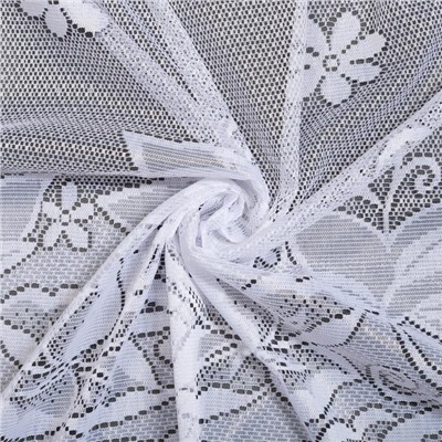 Тюль на кухню со шторной лентой, 285×167 см, цвет белый, 100% полиэстер