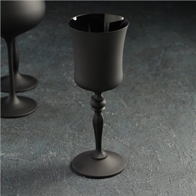 Набор бокалов для вина из хрустально стекла «Магнолия», 350 мл, цвет чёрный