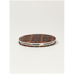 Зеркало складное «Орнамент», d=7.2 см, с увеличением х2, коричневое/оранжевое