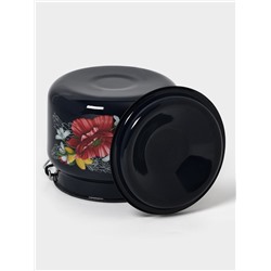 Бидон эмалированный «Апрель», 2 л, с ручкой и крышкой, чёрный