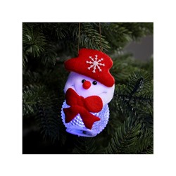 Ёлочная игрушка «Снеговик», 10 см, от батареек, свечение мульти (RGB)