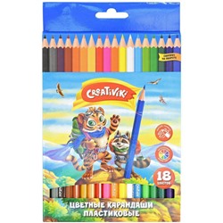 Карандаши пластиковые 18цв ЦКП18КР Creativiki