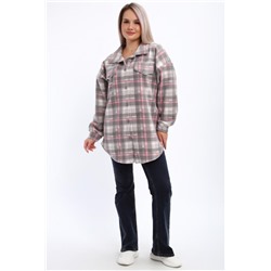 885 Рубашка флис (Серо-розовый)