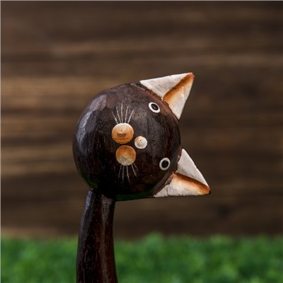 Сувенир «Кошки белые ушки. Любопытство», набор 3 шт., h=13 см, h=19, h=28 см, дерево