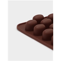 Форма для мармелада Доляна «Кофейные бобы», силикон, 18.5×11×1 см, 55 ячеек (1.6×1.2 см), коричневая