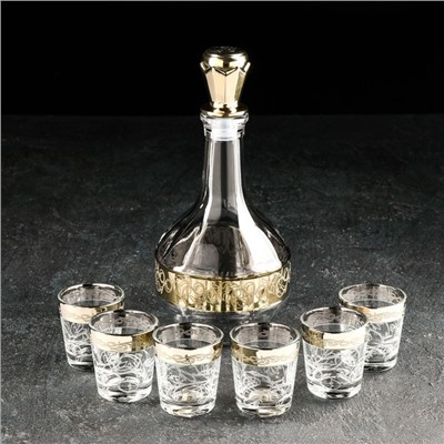 Набор питьевой «Флора», 7 предметов: графин 500 мл, стопка 50 мл, 6 шт., с гравировкой и напылением