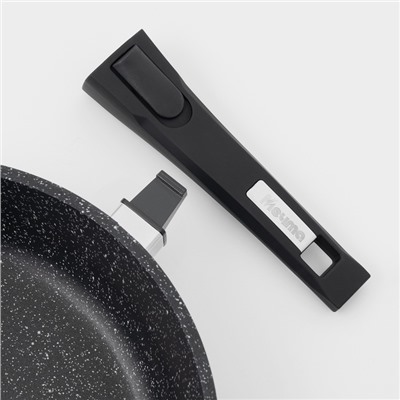 Сковорода Мечта «Гранит Black» Induction Pro, d=26 см, съёмная ручка, антипригарное покрытие, индукция, литой алюминий, чёрный