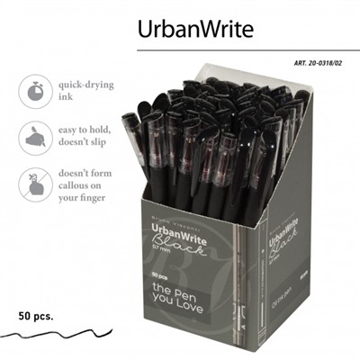 Ручка шариковая масляная 0.7мм "UrbanWrite" черная 20-0318/02 Bruno Visconti
