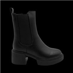 Ботинки из натуральной кожи на меху РМ-090-1 черные