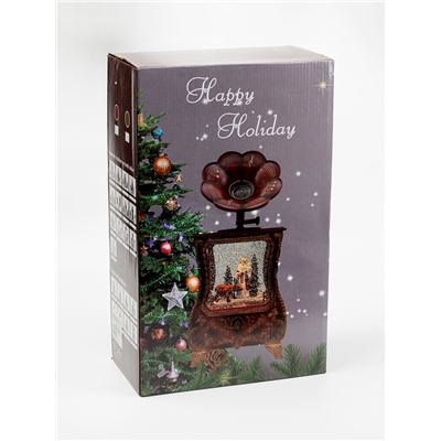 Фигура светодиодная «Граммофон» 36×16×9 см, от батареек 3хААА, музыка, USB, свечение тёплое белое