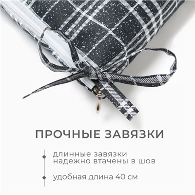 Подушка на стул Этель «Клетка» цв.черный, 40×40 см, 100% п/э