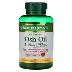 Nature's Bounty, Рыбий жир, 2400 мг, 90 мягких таблеток с покрытием