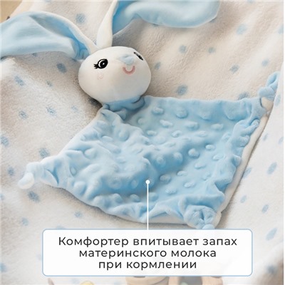 Плед детский с игрушкой «Крошка Я. Зайка» 75×90 см, голубой