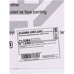 Мелки для волос с насадкой, набор 3 цвета