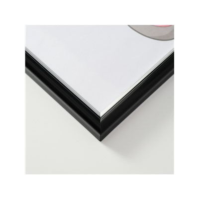 Фоторамка для фото 30×40 см Keep memories «Гамма», пластик, чёрный с серебром, (пластиковый экран)