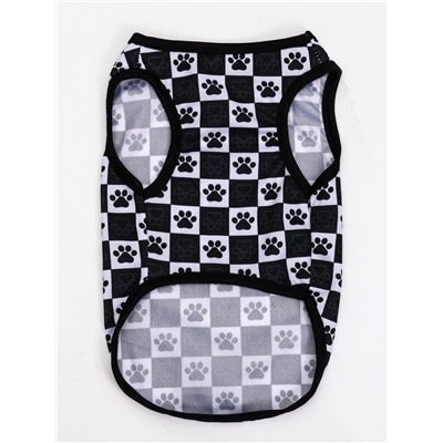 Майка для животных «Шахматы», размер L, ДС 34 см, ОГ 46 см, ОШ 34 см