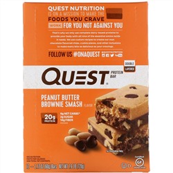 Quest Nutrition, Protein Bar, Peanut Butter Brownie Smash, 12 Bars, 2.12 oz (60 g ) Each