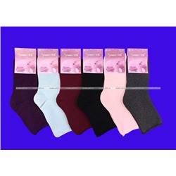 3 ПАРЫ - Термоноски женские шерсть + ангора внутри махра со слабой резинкой однотонные