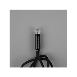 Гирлянда «Нить» 10 м, IP65, УМС, тёмная каучуковая нить, 100 LED, свечение белое, 220 В