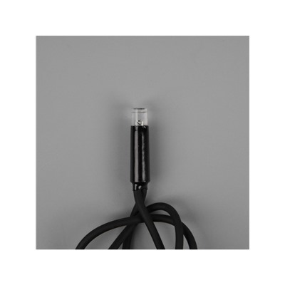 Гирлянда «Нить» 10 м, IP65, УМС, тёмная каучуковая нить, 100 LED, свечение белое, 220 В