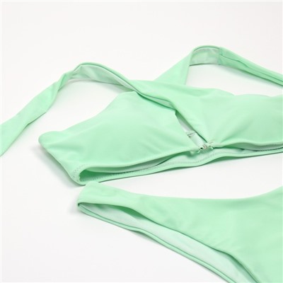 Купальник раздельный с завязками на шее женский MINAKU, ментоловый, размер 44