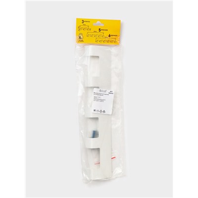 Вешалка настенная, 5 крючков, белая