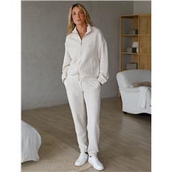 Бомбер свободный на молнии с карманами из эластичного футера трехнитки