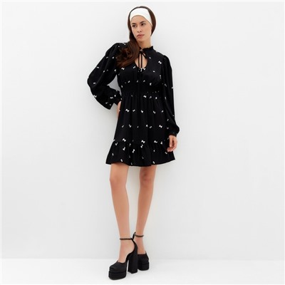 Платье мини женское с завязками MIST, размер 50, чёрное