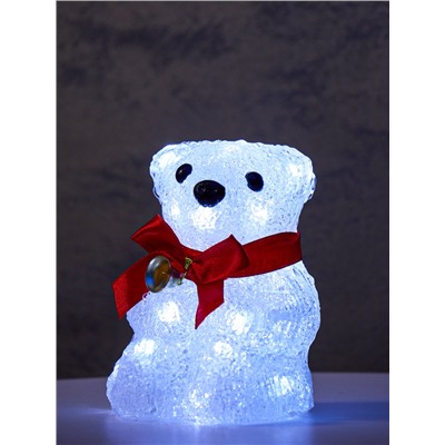 Светодиодная фигура «Медвежонок» 13×10 см, акрил, 20 LED, батарейки ААх2 (не в комплекте), свечение белое