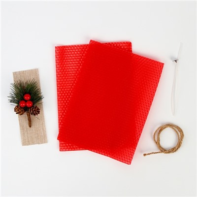 Свеча из вощины своими руками на новый год «Еловая веточка», набор для творчества