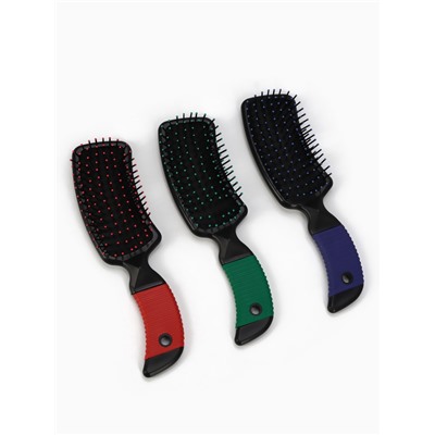 Расчёска массажная, прорезиненная ручка, 5×21(±1) см, МИКС