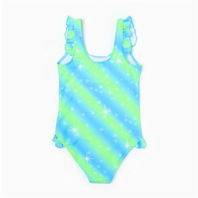 Купальник слитный для девочек, цвет голубой, рост 110-116 см