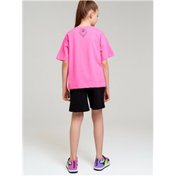 Комплект трикотажный для девочек: фуфайка (футболка), шорты