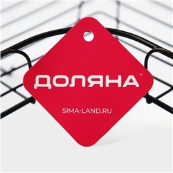 Полка для ванной Доляна, угловая, 2 крючка, 26×26×10 см, чёрная