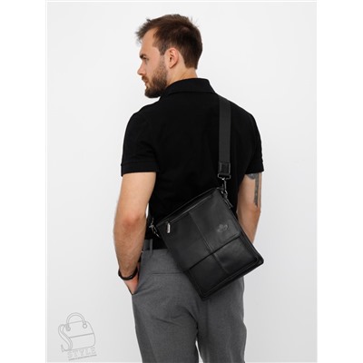 Сумка мужская кожаная 7618Z black Zinimsk в Новосибирске