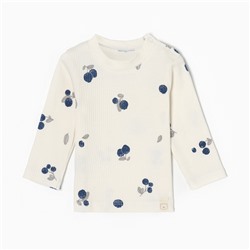Футболка с длинным рукавом Крошка Я Blueberry, рост 62-68 см, молочная