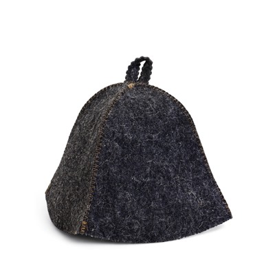 Шапка для бани и сауны «На удачу», шерсть 50%, полиэфир 50%, серая