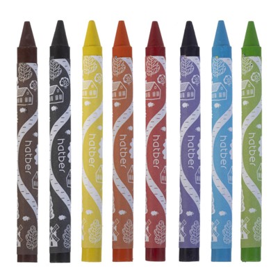 Мелки восковые 12цв "Art Time" корпус 9мм (090286) Хатбер