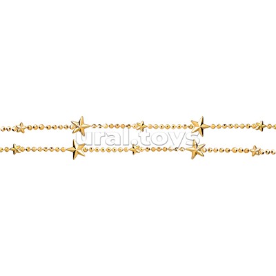 Бусы новогодние "Золотые" со звёздочками (5м)