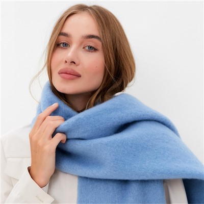 Шарф зимний объемный с кистями MINAKU 210×38+18 см цвет голубой