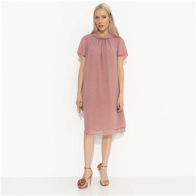 Платье с декоративным воротником, Мечтательная (розовый)