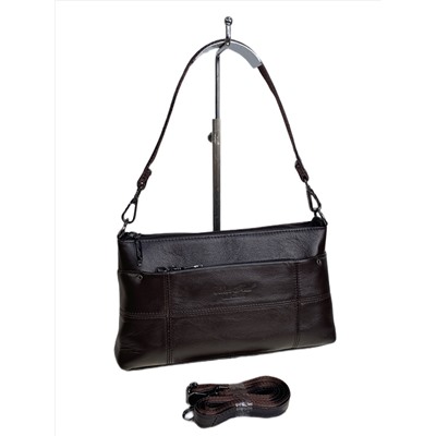 Женская сумка из натуральной кожи, цвет  шоколад