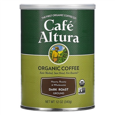 Cafe Altura, Organic, Dark Roast, Ground, 12 oz (340 g)