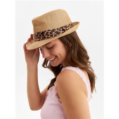 Шляпа MINAKU «Леопард», размер 56-58, коричневая