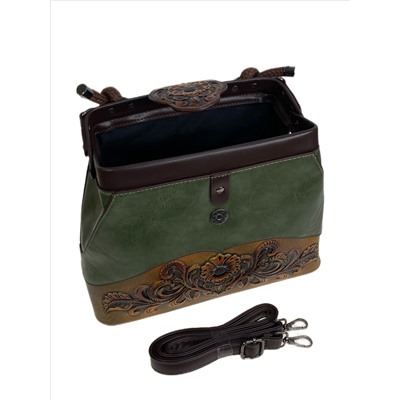 Женская сумка из искусственной кожи, цвет зеленый