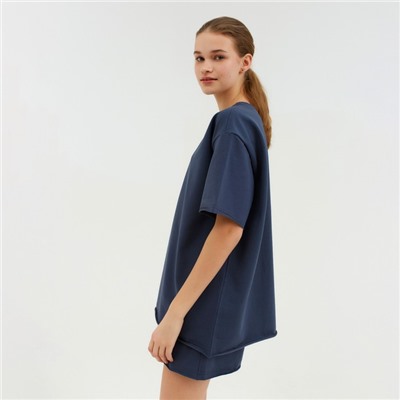 Костюм женский (футболка, шорты) MINAKU: Casual Collection, цвет графит, размер 46