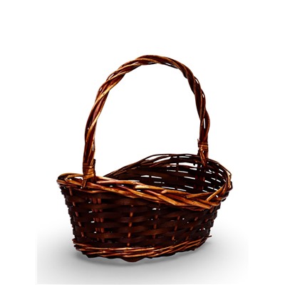 Корзина плетёная для хранения, лоза, тёмно-коричневая, набор 3 шт.